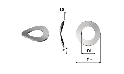 Desen tehnic - Șaibe elastice ondulate