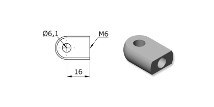 Technical drawing - Endfitting - Eye